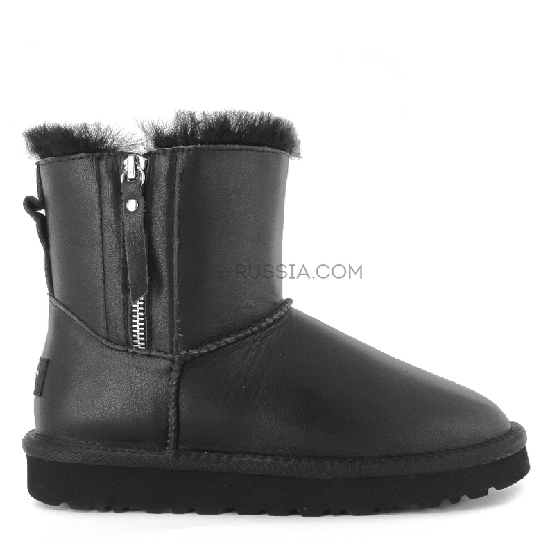 UGG Mens Classic Mini Double Zip Metallic Black