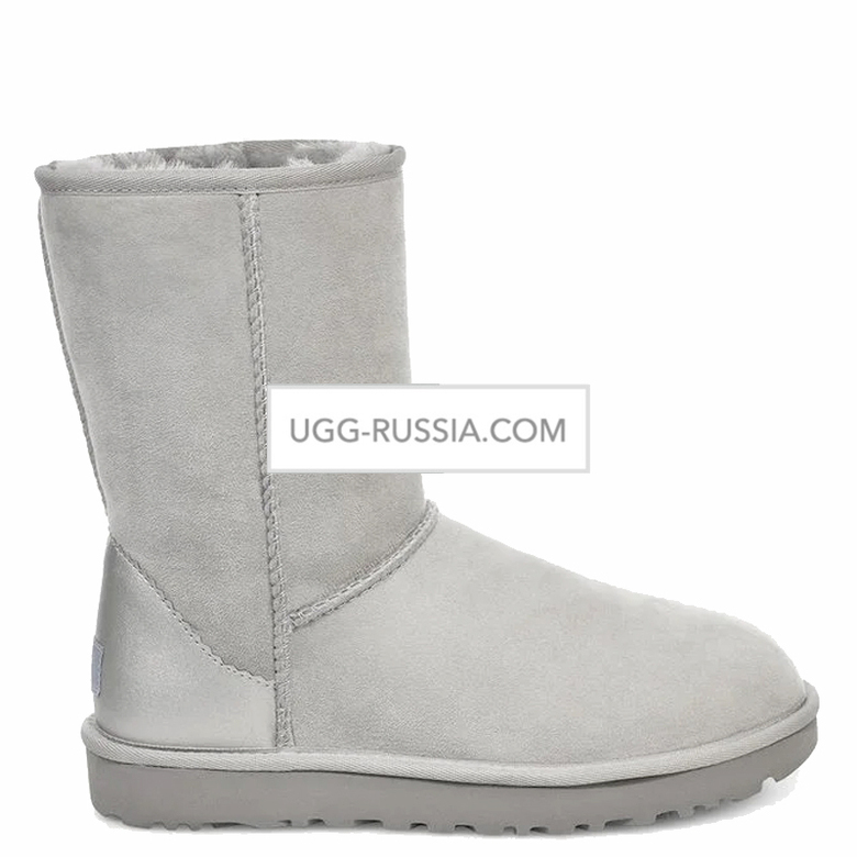 UGG Classic Short Metallic Grey Violet