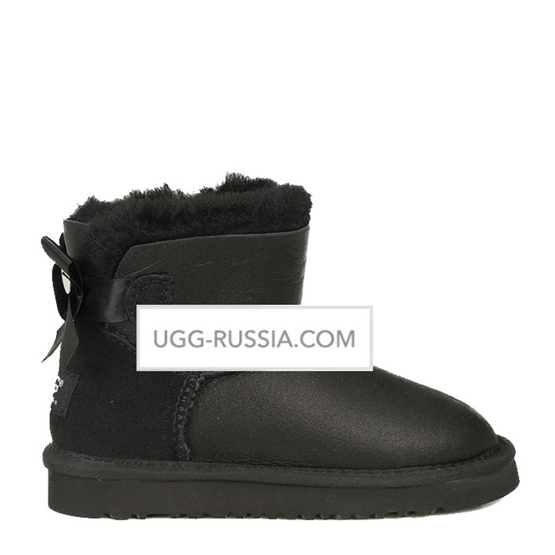 UGG KIDS Bailey Bow Mini Metallic Black