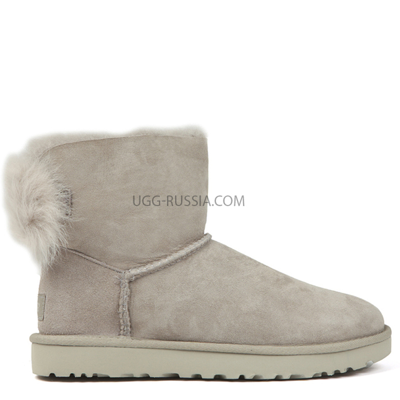 UGG Fluff Bow Mini Grey