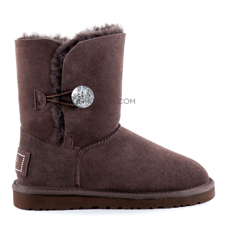 UGG Bailey Button Bling Chocolate