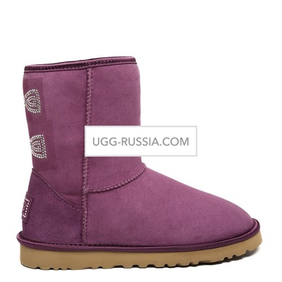 Classic Short Crystal Bow Purple