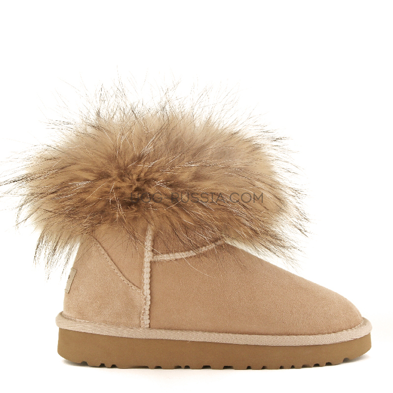 UGG Mini Fox Fur Sand