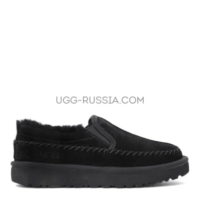 Mens Stitch Slip On Black