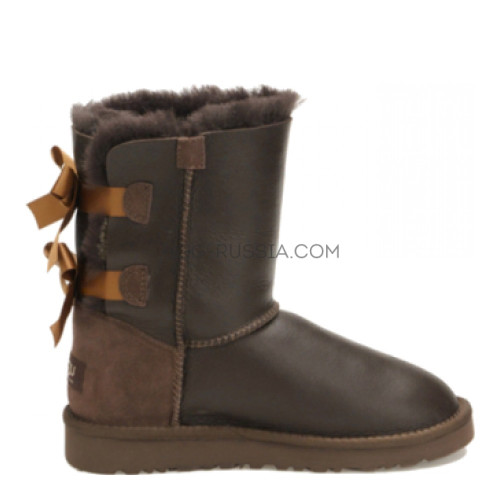 Bailey Bow Metallic Chocolate