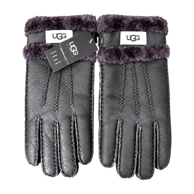 Перчатки UGG кожаные Dark Grey