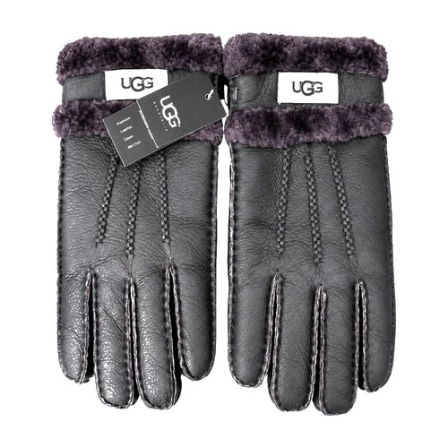 Перчатки UGG кожаные Dark Grey
