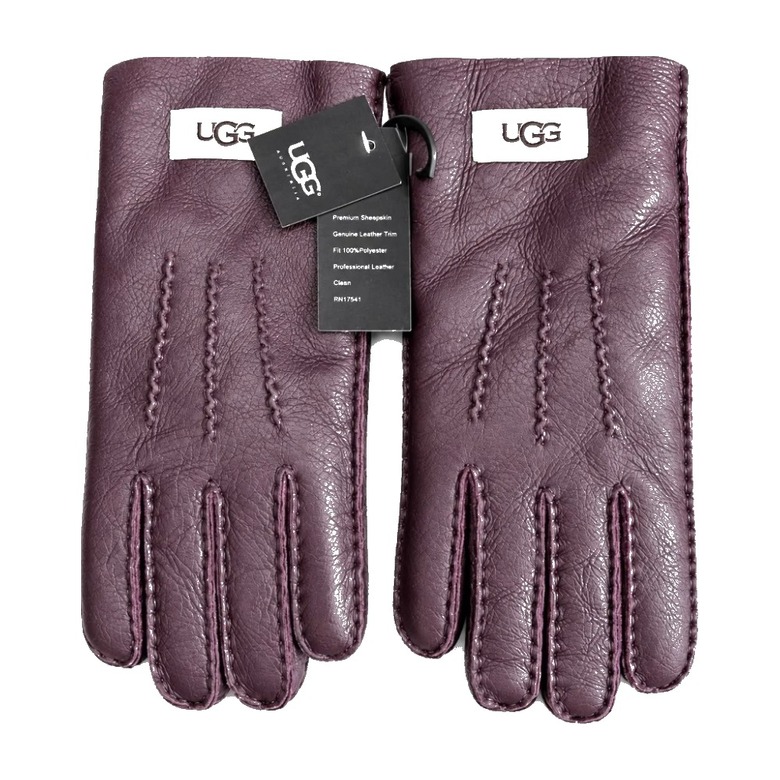 Перчатки UGG кожаные Plum