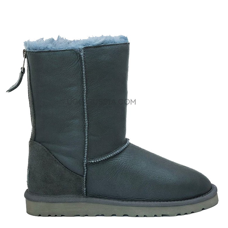 UGG Classic Short Zip Metallic Grey