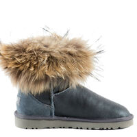 Mini Fox Fur Metallic Grey