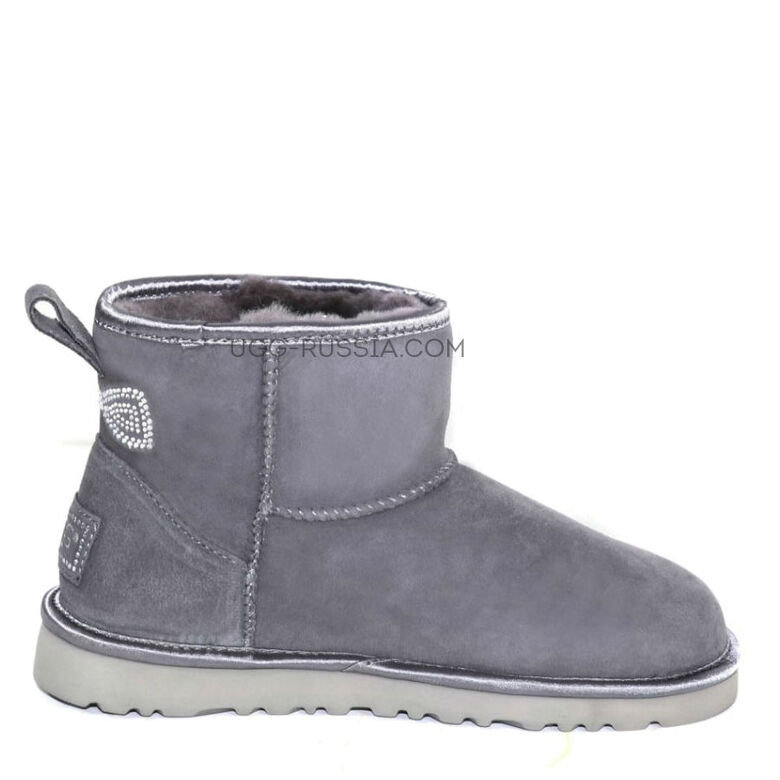 UGG Classic Mini Crystal Bow Grey