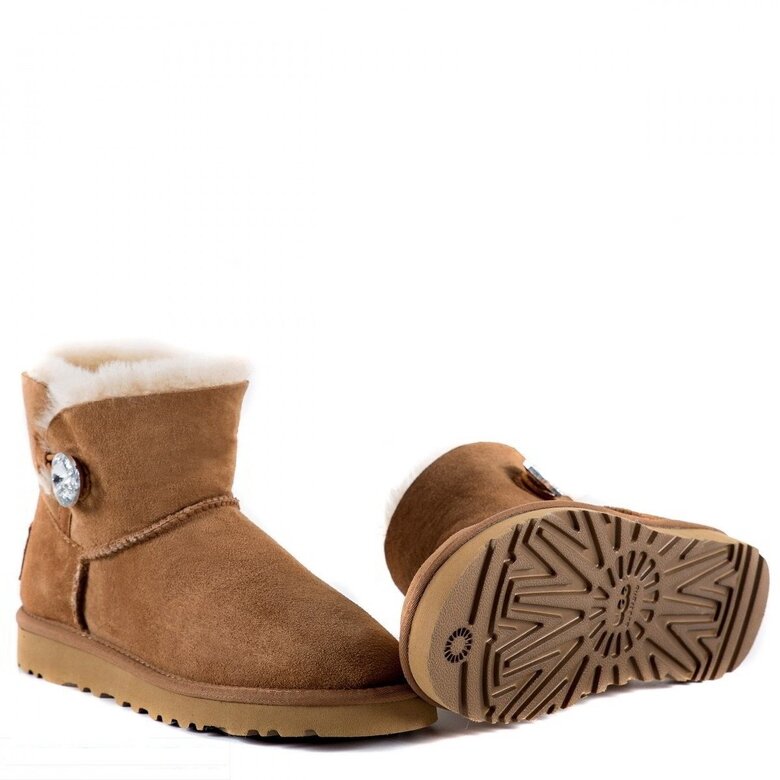 UGG Bailey Button Mini Bling Сhestnut