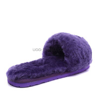 Меховые домашние тапочки Fur Slides Фиолетовые