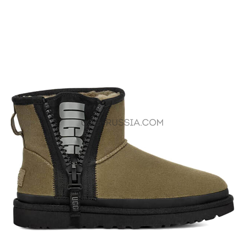 UGG Mini Zipper Tape Logo Burnt Olive