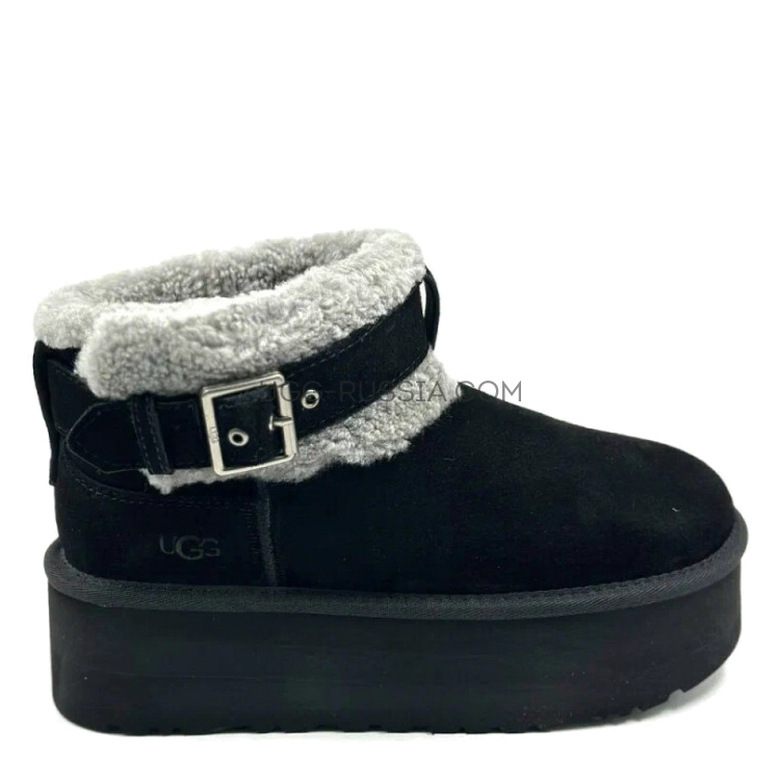 UGG Mini Belted Roller Black White
