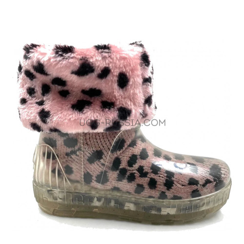 Drizlita Clear Boot Pink Leopard