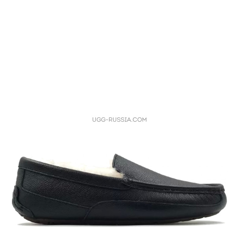 UGG Mens Ascot Slipper Leather Black