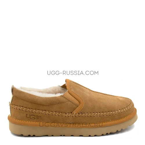 Mens Stitch Slip Chestnut