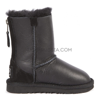 Kids Zip Metallic Black
