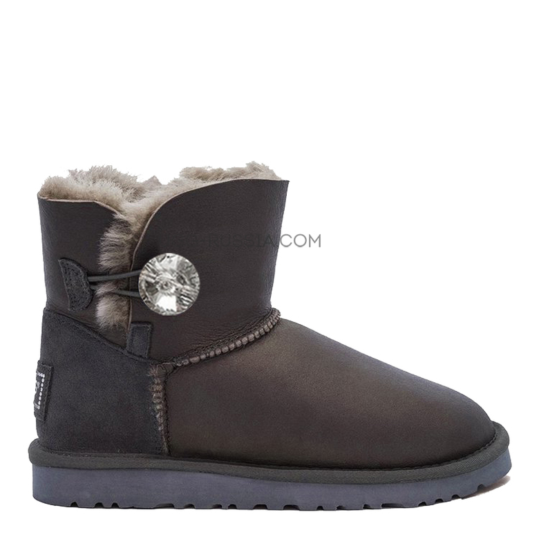 UGG Bailey Button Mini Bling Metallic Chocolate