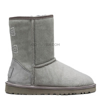 Classic Short Crystal Bow Grey