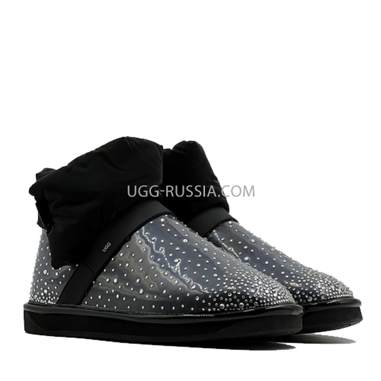UGG Clear Quilty Boot Bling Black