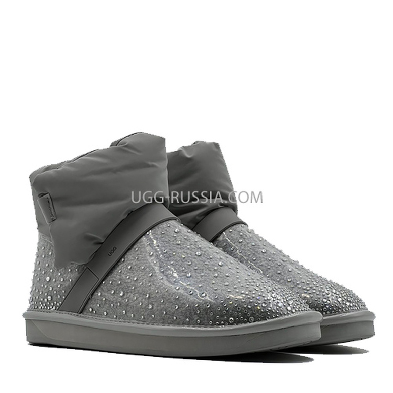 UGG Clear Quilty Boot Bling Grey