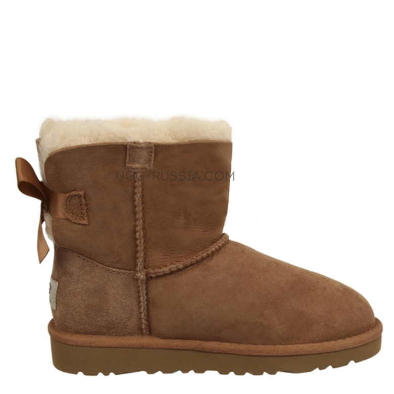 UGG KIDS Bailey Bow Mini Chestnut