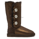 UGG Bailey Button Triplet Glitter Bling Chocolate
