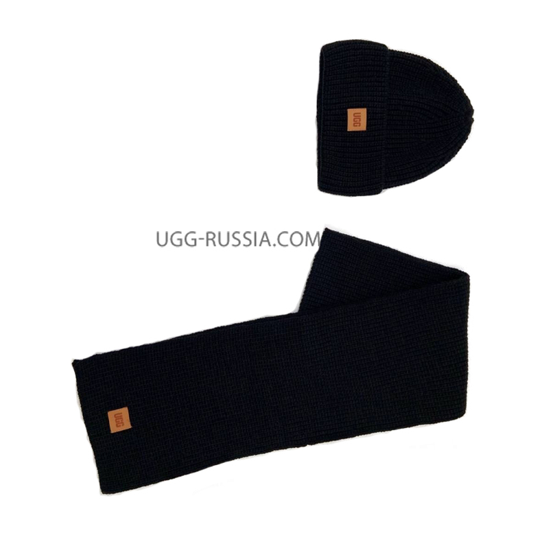 Комплект шапка и шарф Black