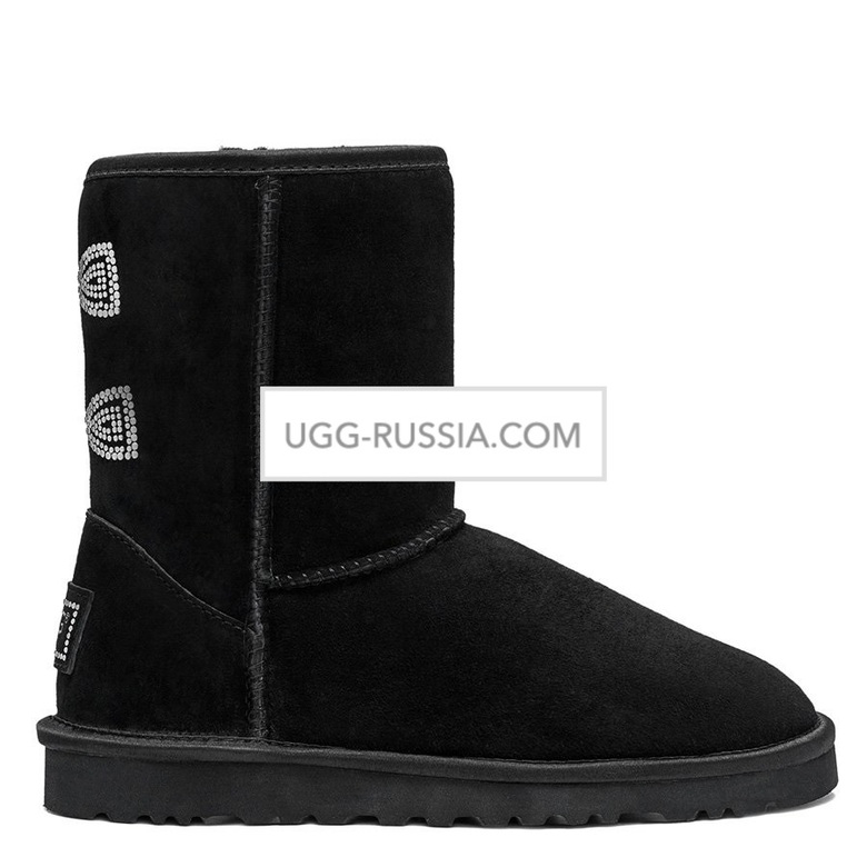 Купить оригинальные угги Classic Short Crystal Bow Black в России — ugg-russia.com