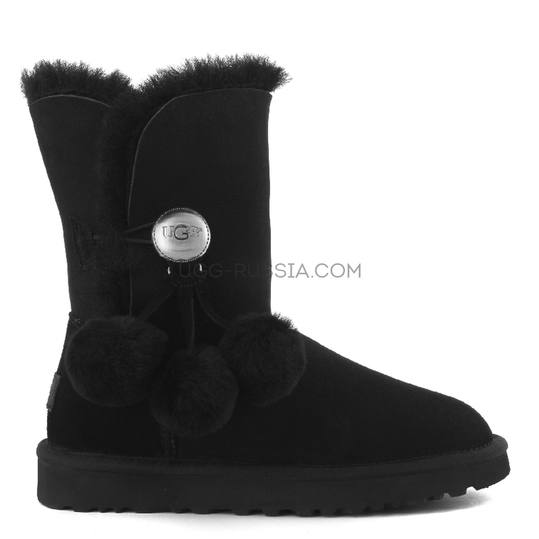 UGG Bailey Button Pom Black