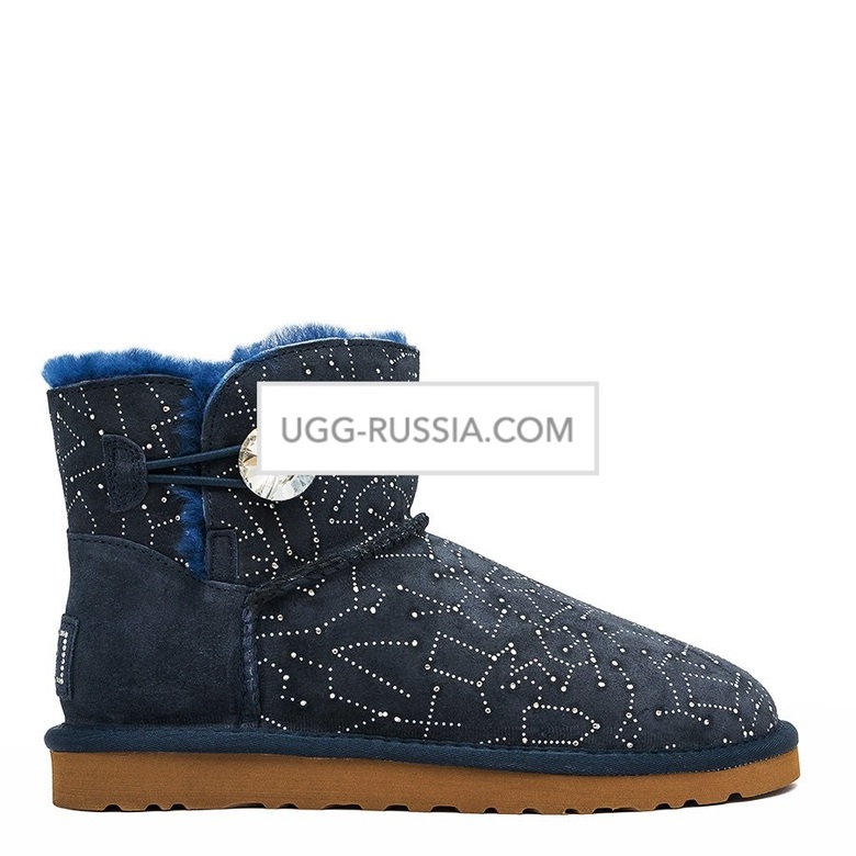 UGG Bailey Button Mini Constellation Bling Navy — Угги Bailey Button на дачу: подойдут ли и с чем носить