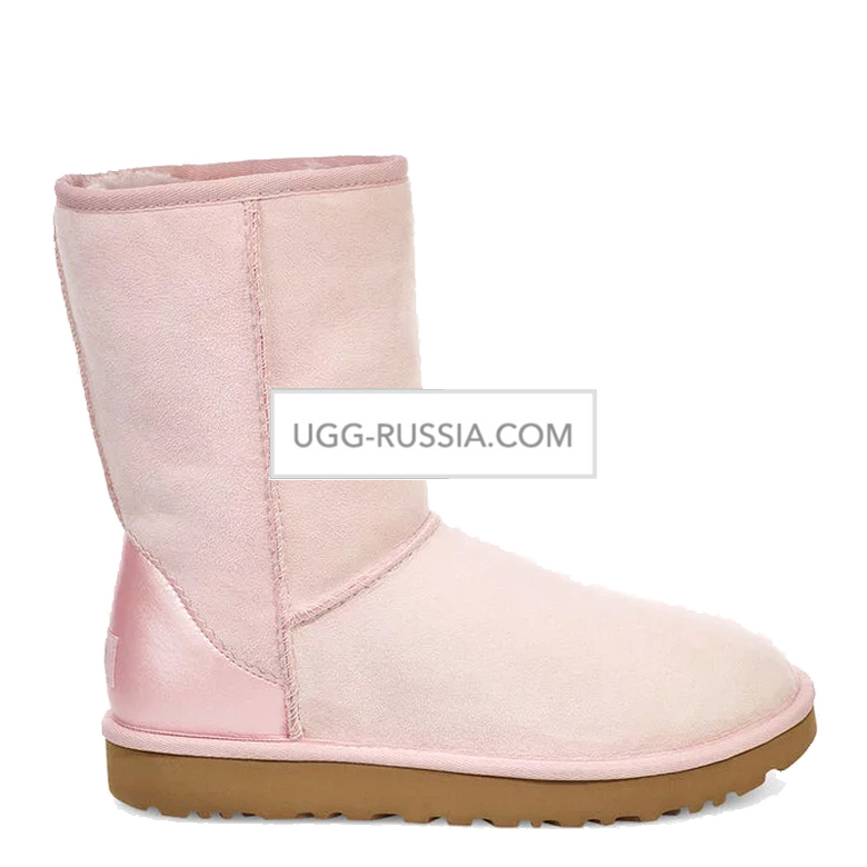 UGG Classic Short Metallic Seashell Pink
