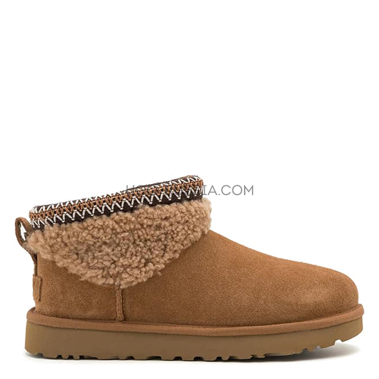 UGG Ultra Mini Maxi Curly Boot Chestnut