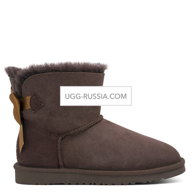 UGG Bailey Bow Mini Medallion Chocolate