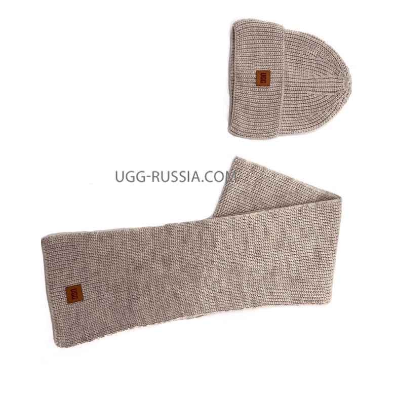 UGG Комплект шапка и шарф Sand — Угги для девушек плюс-сайз