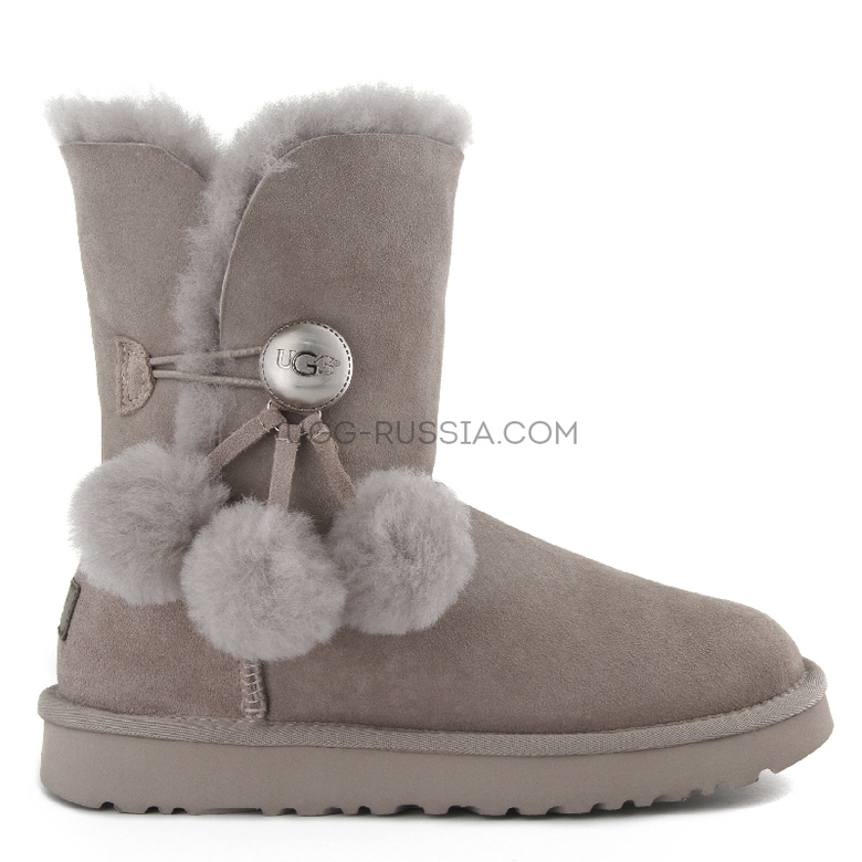UGG Bailey Button Pom Grey — Угги Pom Pom на работу: подойдут ли и с чем носить